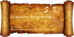 Simonics Krisztina névjegykártya