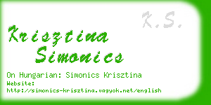 krisztina simonics business card